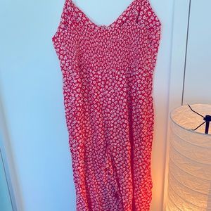 Old Navy Red Foral Jumpsuit Size XL